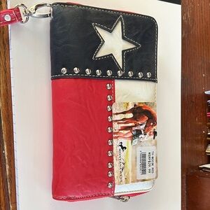 Montana West Black and Red Star Wallet